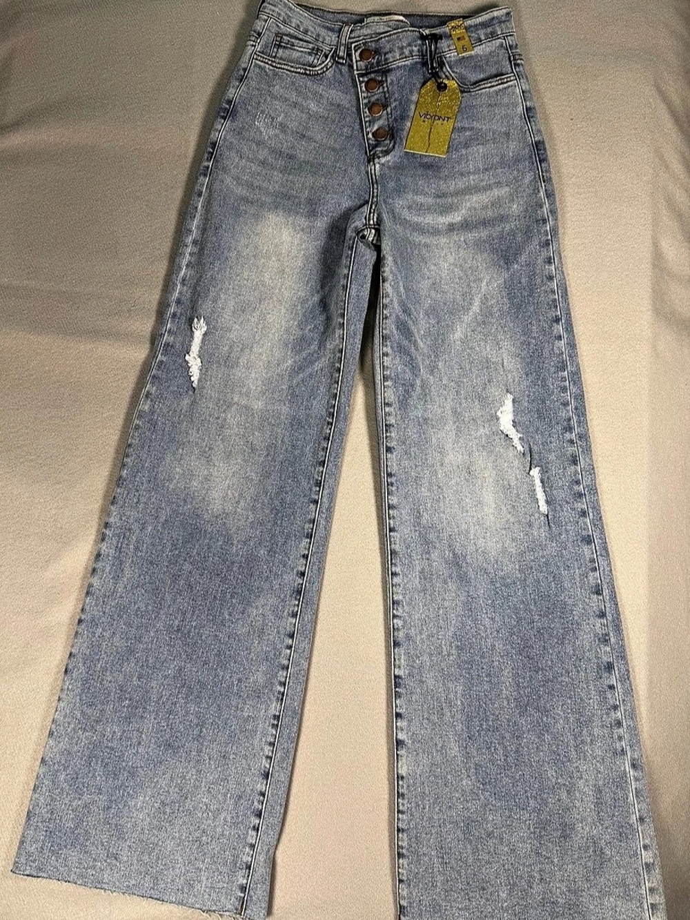Vibrant M.i.U Cross Waist Wide Leg Jeans Wide Leg Jeans in Blue Waist 26 NWT